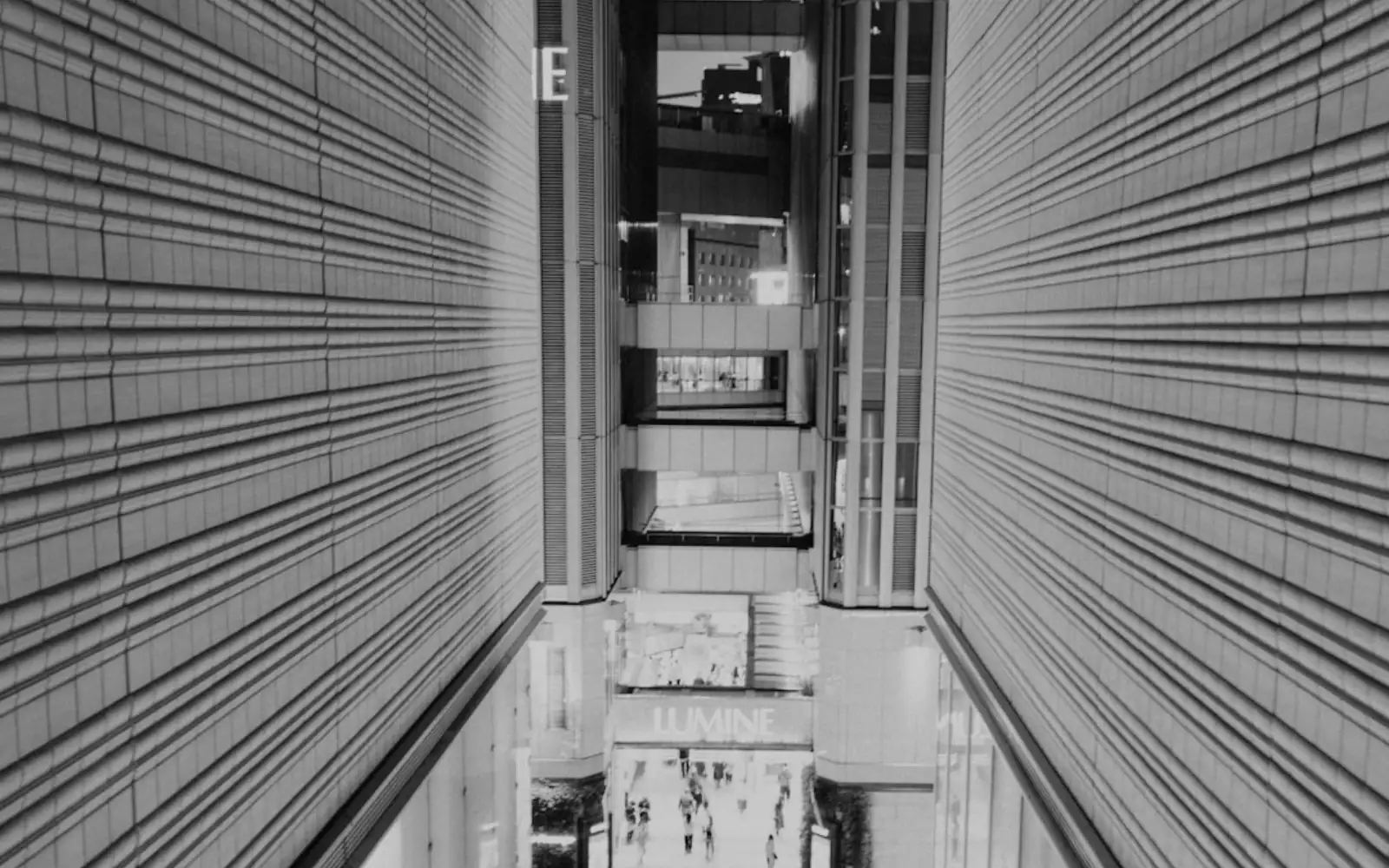 A long corridor of a Japanese office building